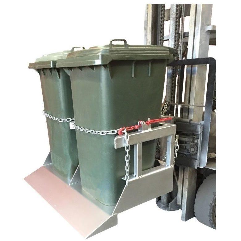 Forklift Wheelie Bin Tipper x 2 bins In Stock Melbourne Wheelie Bin